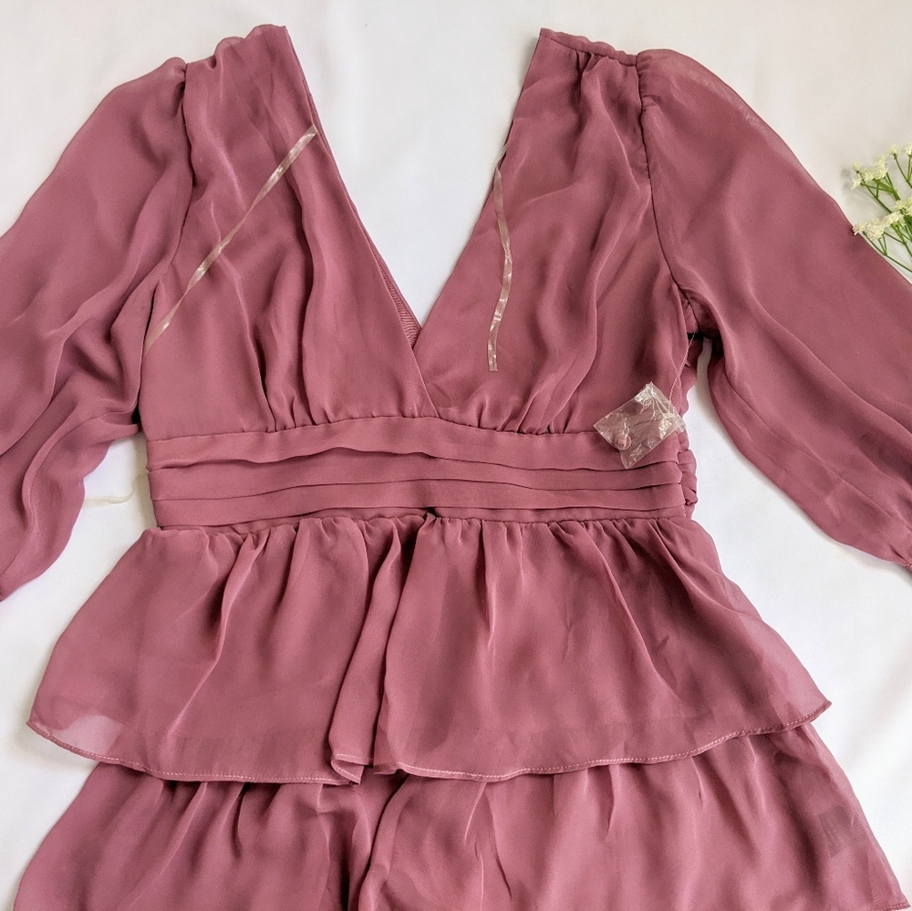 NWOT Essentials by ABS Blouse Ruffles Pink Size 6
